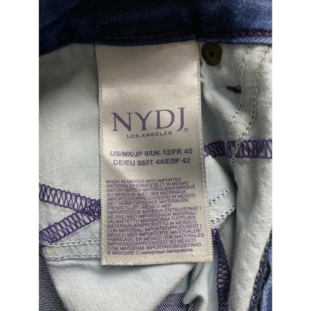 NYDJ Marilyn Straight Leg Jeans Dark Blue Wash Lift Tuck Size 8 MDNM2013 Mens